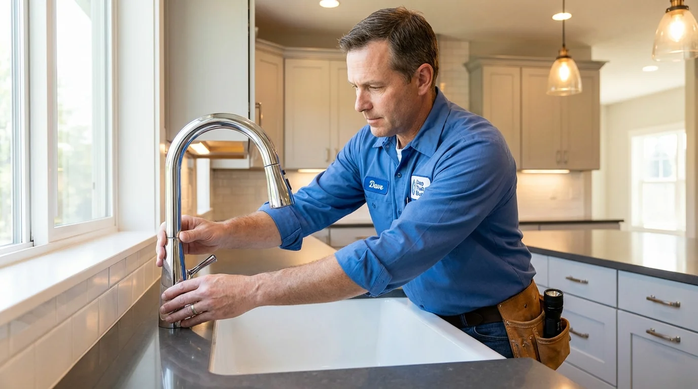 Kitchen faucet installation by Johns Plumbing LLC in Malvern