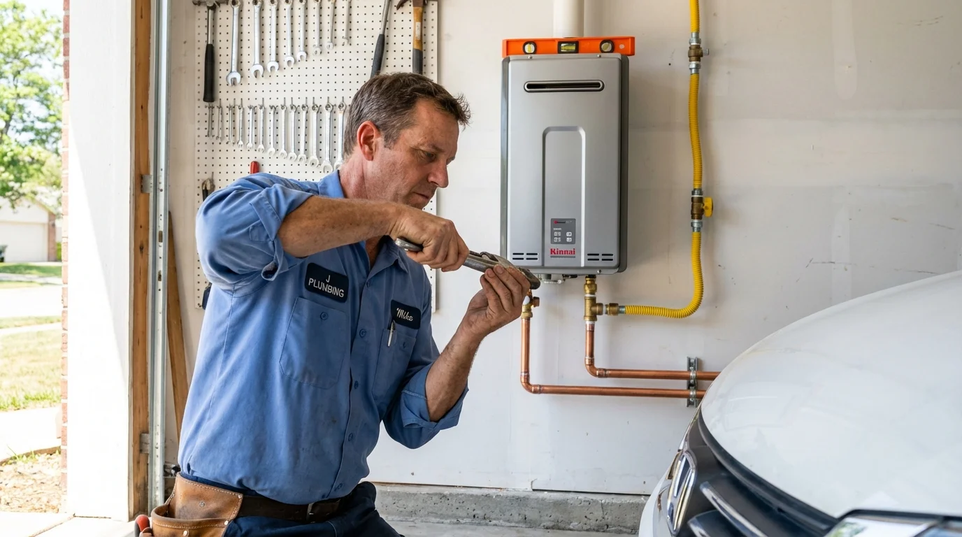 Tankless water heater installation by a Johns Plumbing LLC plumber in Malvern
